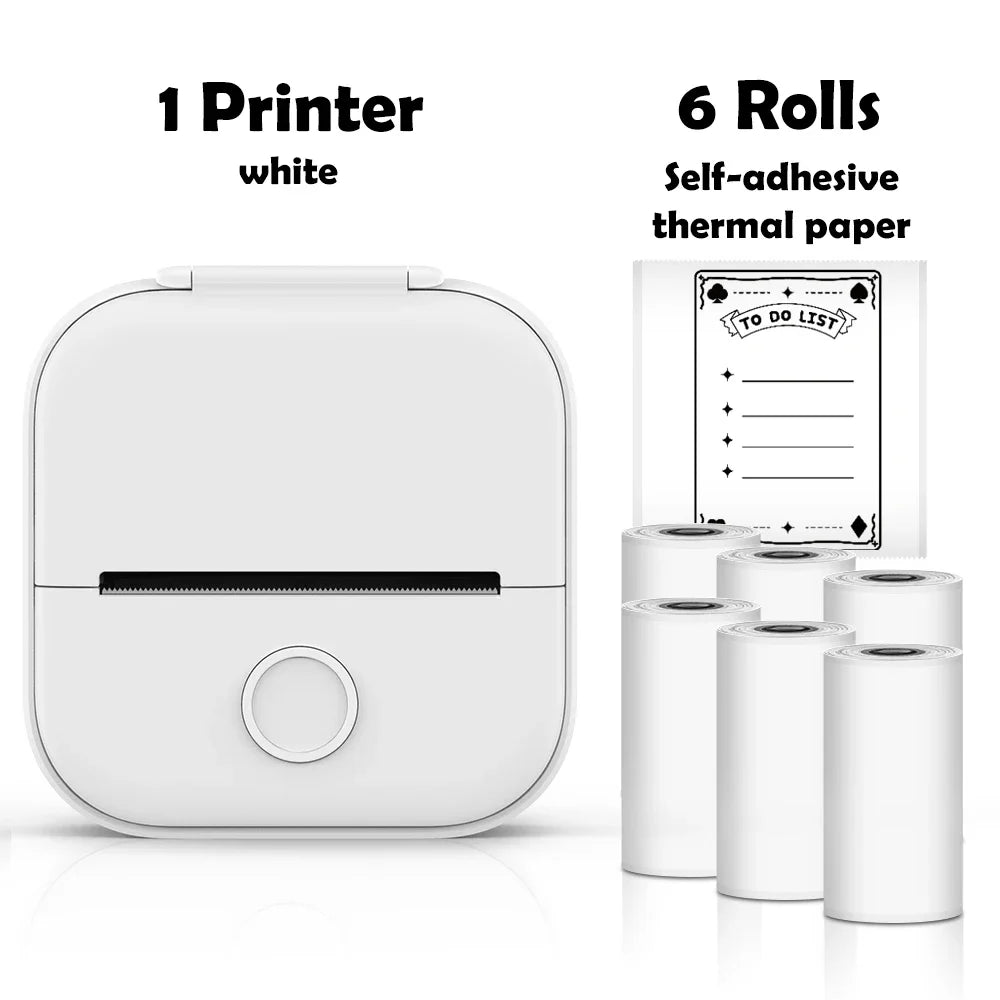 Compact Thermal Pocket Printer for Self-Adhesive Sticker Creation for DIY Projects and Journals