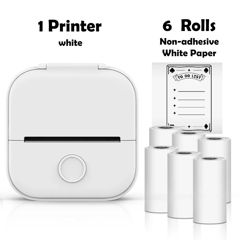 Compact Thermal Pocket Printer for Self-Adhesive Sticker Creation for DIY Projects and Journals