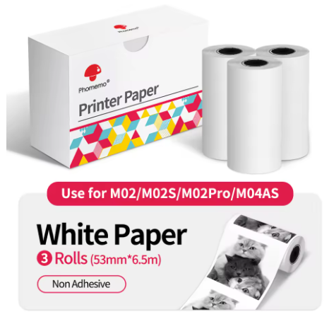 Printer mini Thermal Sticker Rolls (3-Pack)