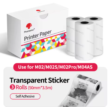 Printer mini Thermal Sticker Rolls (3-Pack)