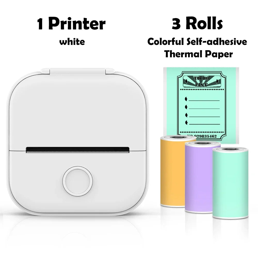 Compact Thermal Pocket Printer for Self-Adhesive Sticker Creation for DIY Projects and Journals