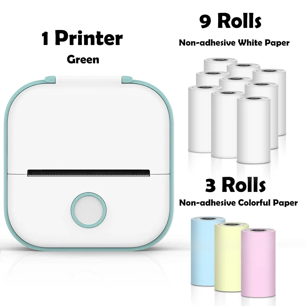 Compact Thermal Pocket Printer for Self-Adhesive Sticker Creation for DIY Projects and Journals