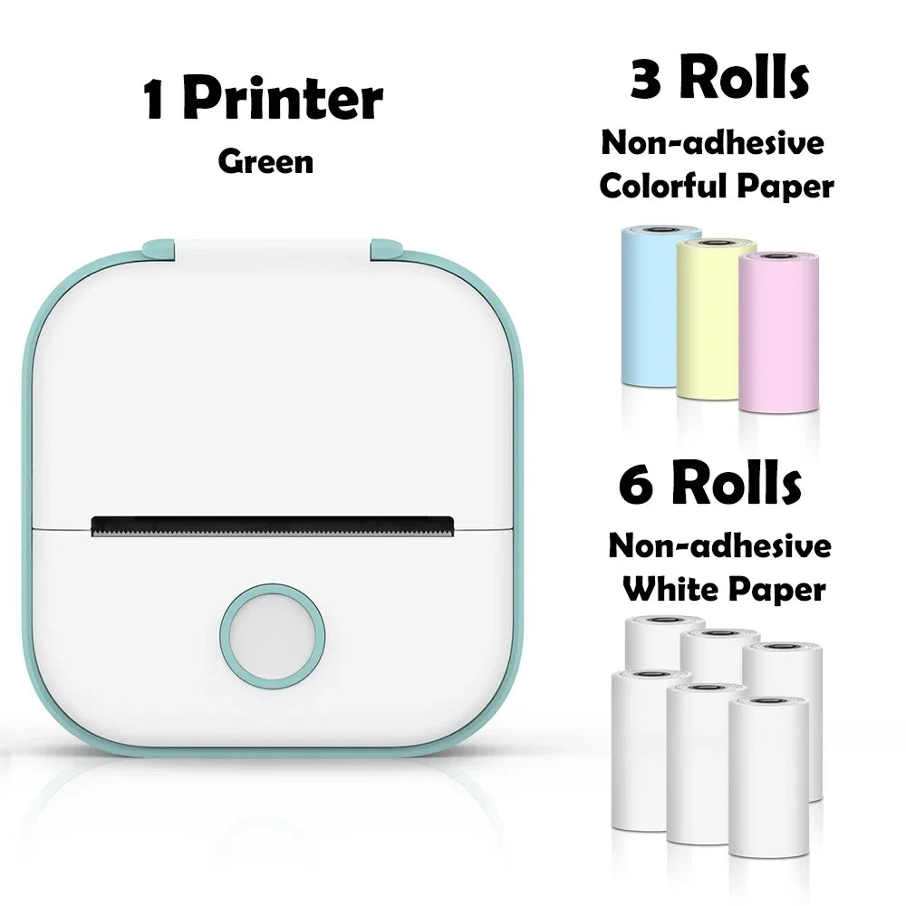 Compact Thermal Pocket Printer for Self-Adhesive Sticker Creation for DIY Projects and Journals