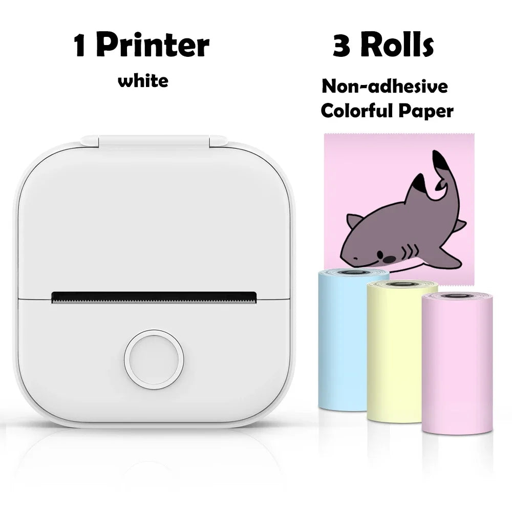 Compact Thermal Pocket Printer for Self-Adhesive Sticker Creation for DIY Projects and Journals