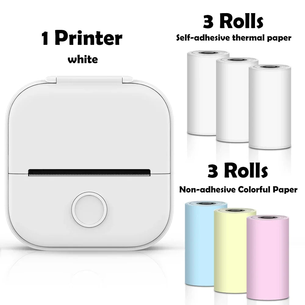 Compact Thermal Pocket Printer for Self-Adhesive Sticker Creation for DIY Projects and Journals