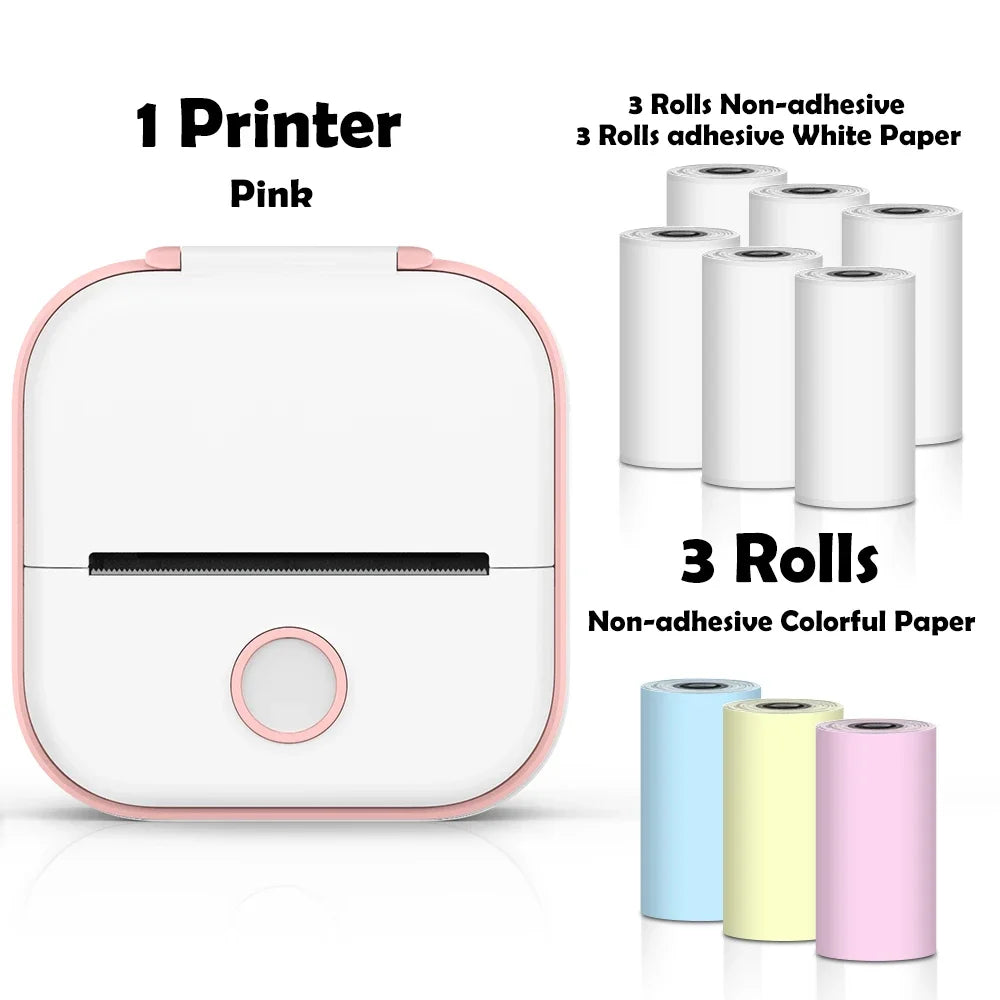 Compact Thermal Pocket Printer for Self-Adhesive Sticker Creation for DIY Projects and Journals