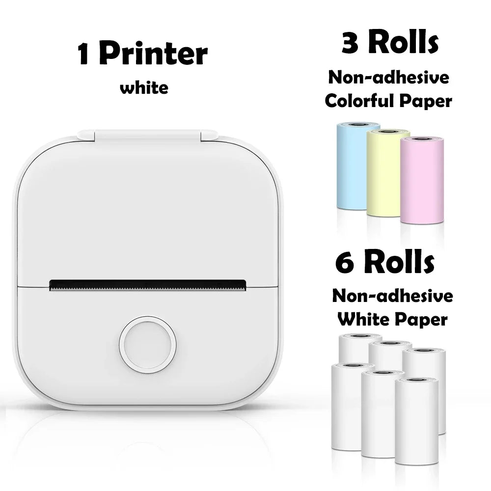 Compact Thermal Pocket Printer for Self-Adhesive Sticker Creation for DIY Projects and Journals