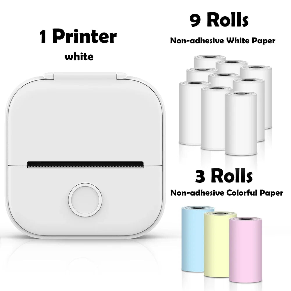 Compact Thermal Pocket Printer for Self-Adhesive Sticker Creation for DIY Projects and Journals