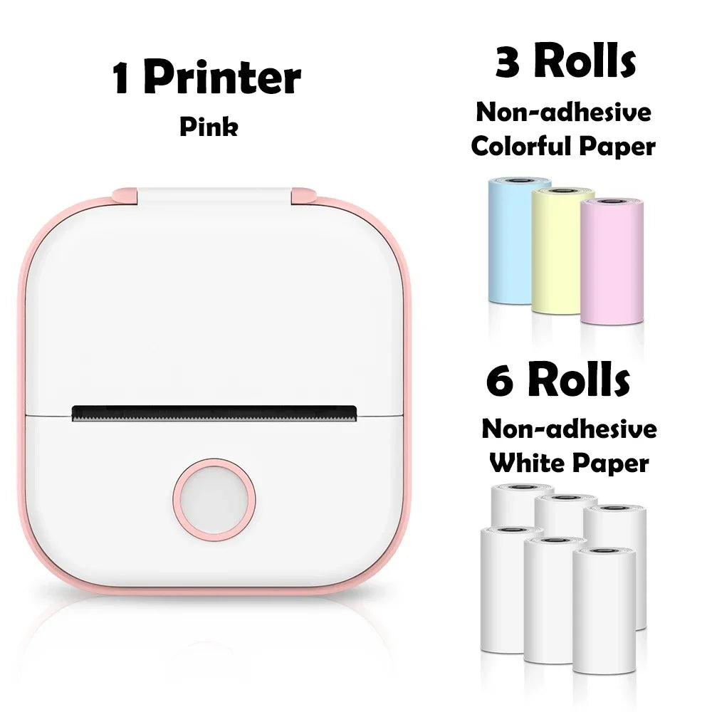 Compact Thermal Pocket Printer for Self-Adhesive Sticker Creation for DIY Projects and Journals