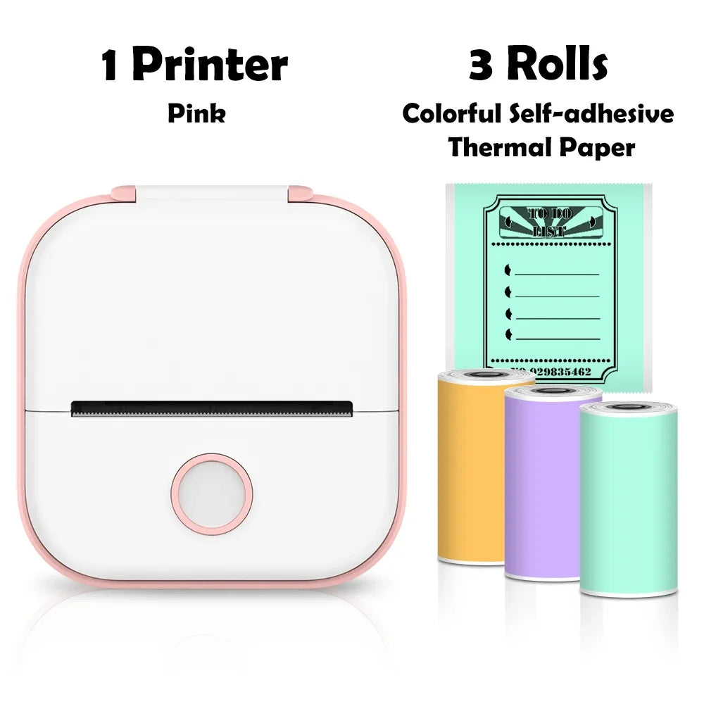 Compact Thermal Pocket Printer for Self-Adhesive Sticker Creation for DIY Projects and Journals